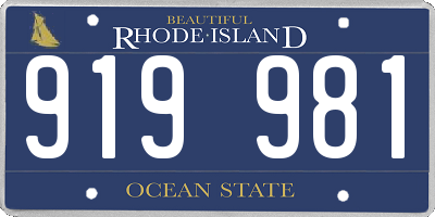RI license plate 919981