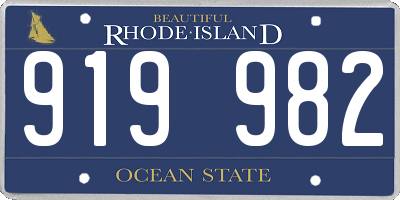 RI license plate 919982