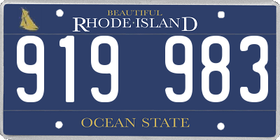RI license plate 919983