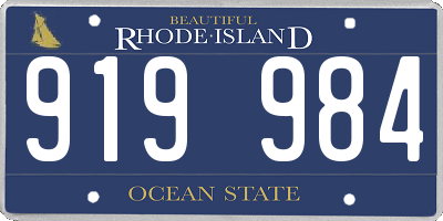 RI license plate 919984