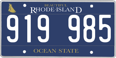 RI license plate 919985