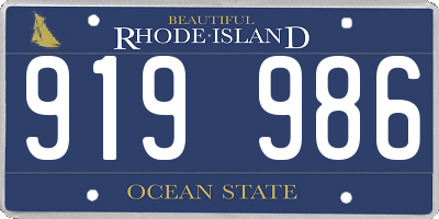 RI license plate 919986