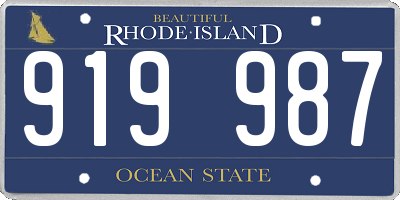 RI license plate 919987