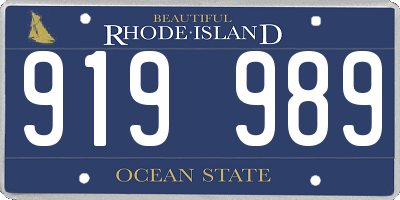 RI license plate 919989