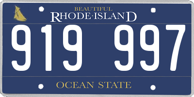 RI license plate 919997