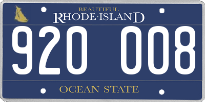 RI license plate 920008