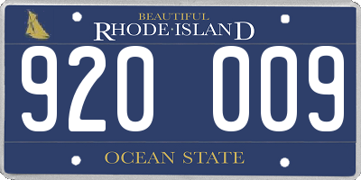 RI license plate 920009