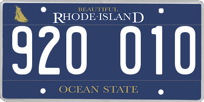 RI license plate 920010