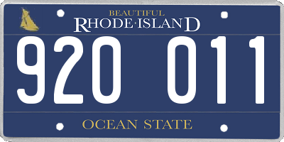 RI license plate 920011