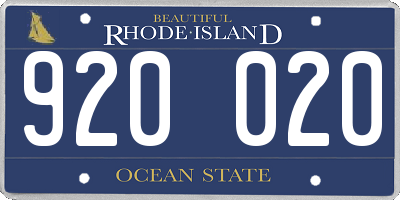 RI license plate 920020