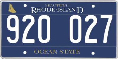RI license plate 920027