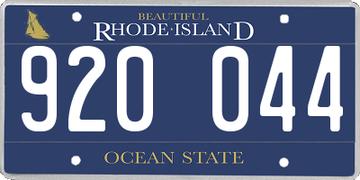 RI license plate 920044