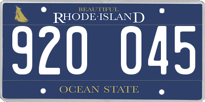 RI license plate 920045