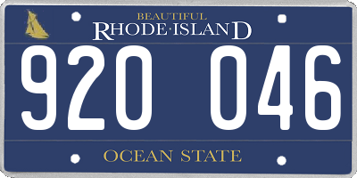 RI license plate 920046