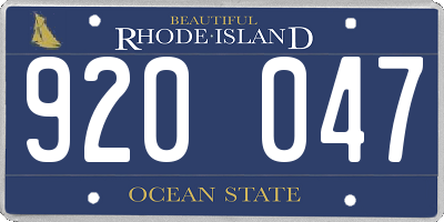 RI license plate 920047