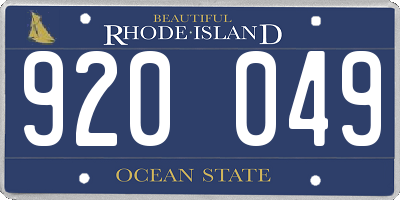 RI license plate 920049