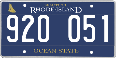 RI license plate 920051