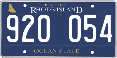 RI license plate 920054