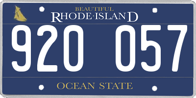 RI license plate 920057
