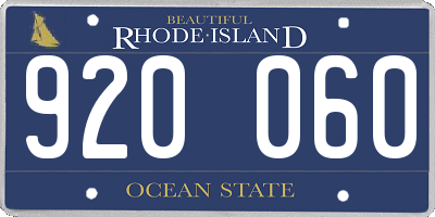 RI license plate 920060