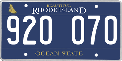 RI license plate 920070