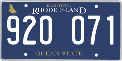 RI license plate 920071