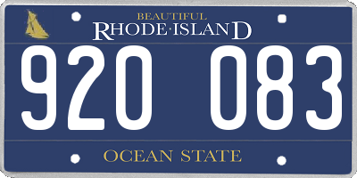 RI license plate 920083