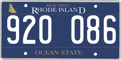 RI license plate 920086