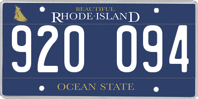 RI license plate 920094