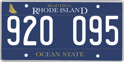 RI license plate 920095