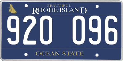 RI license plate 920096