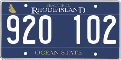 RI license plate 920102