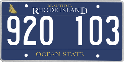 RI license plate 920103