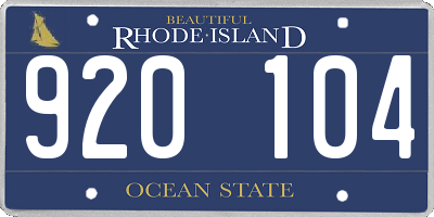 RI license plate 920104