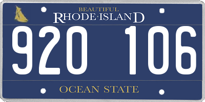 RI license plate 920106