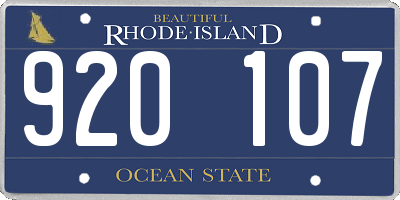 RI license plate 920107