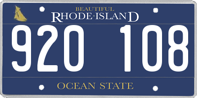 RI license plate 920108