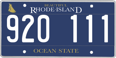 RI license plate 920111