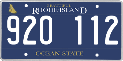 RI license plate 920112