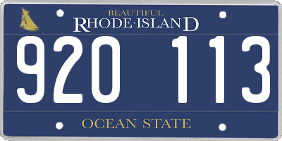 RI license plate 920113