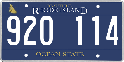 RI license plate 920114