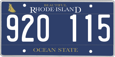 RI license plate 920115