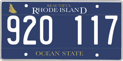 RI license plate 920117
