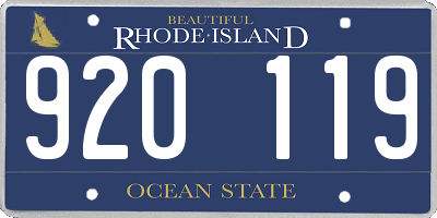 RI license plate 920119