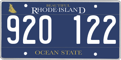 RI license plate 920122