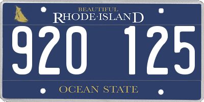 RI license plate 920125
