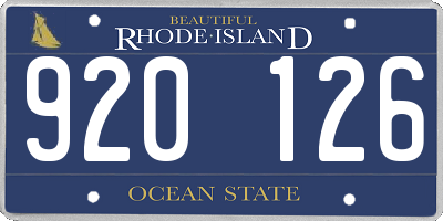RI license plate 920126