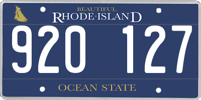 RI license plate 920127
