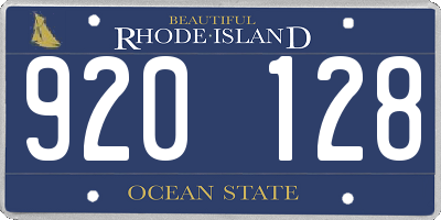 RI license plate 920128