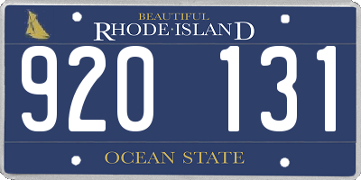 RI license plate 920131